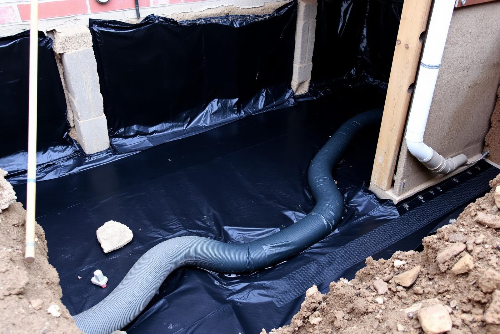 Exterior foundation waterproofing with weeping tile in Toronto